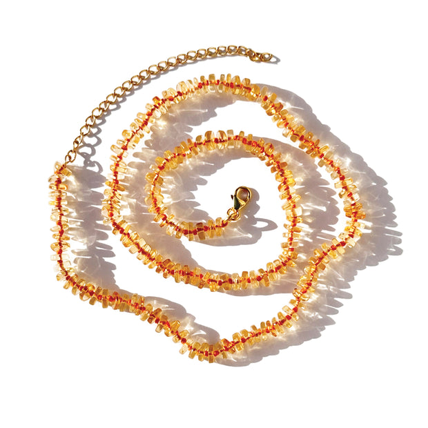 Citrine Knotted Necklace