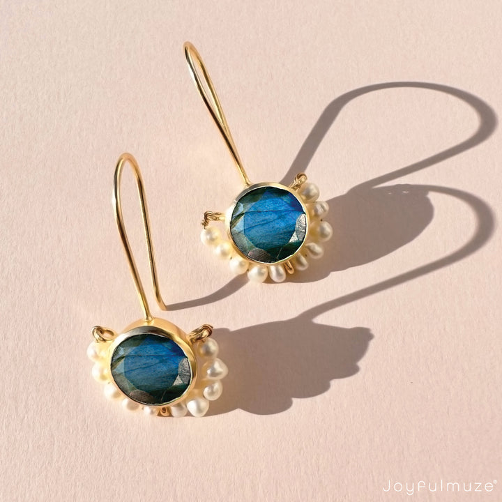 Labradorite Peal Earrings