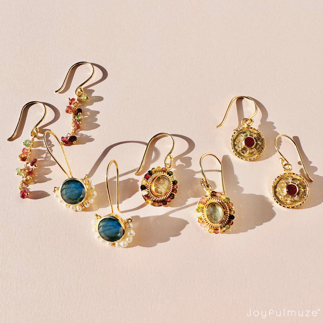 Labradorite Peal Earrings