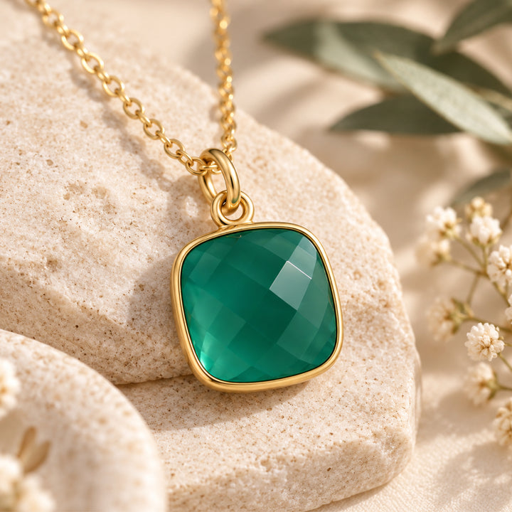 Moss Green Chalcedony Necklace