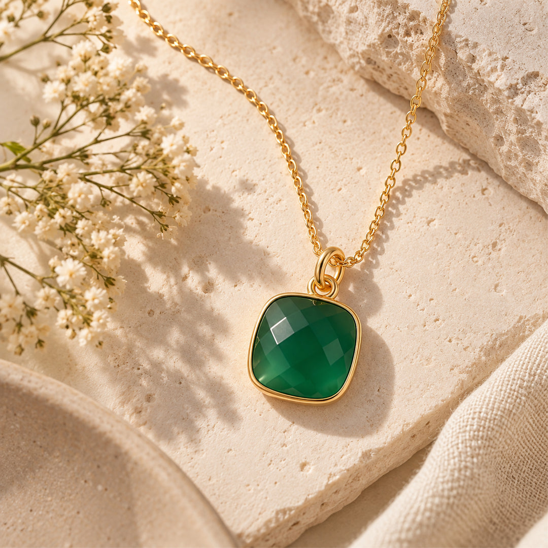 Moss Green Chalcedony Necklace