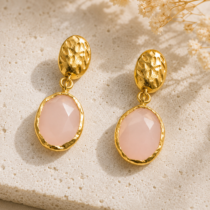 Pink Onyx Earrings