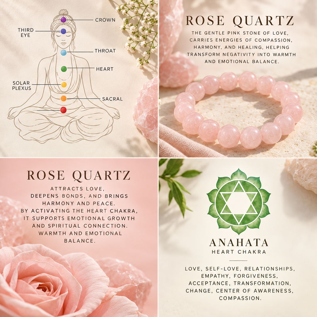 Natural Rose Quartz 10mm Beaded Bracelet