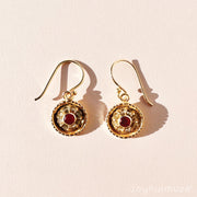 Ruby Labradorite Dangle Drop Earrings in Gold Joyfulmuze