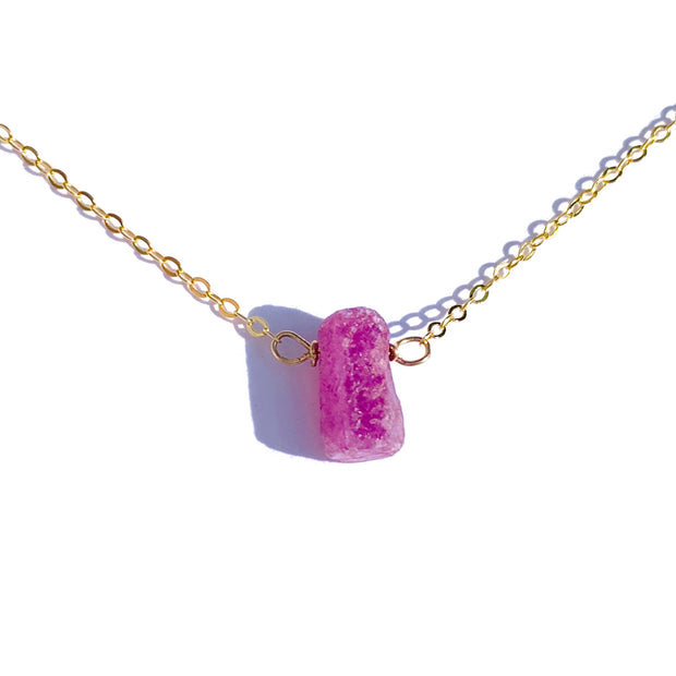 Ruby with Milgrain Edge Necklace - Gold Vermeil – Dandelion Jewelry
