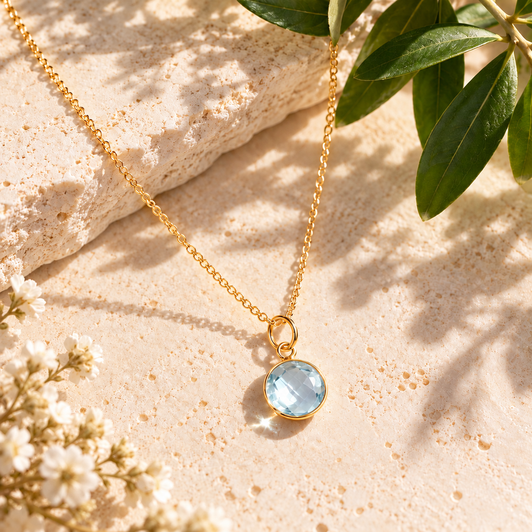 Pale Blue Topaz Necklace