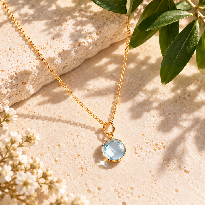 Pale Blue Topaz Necklace