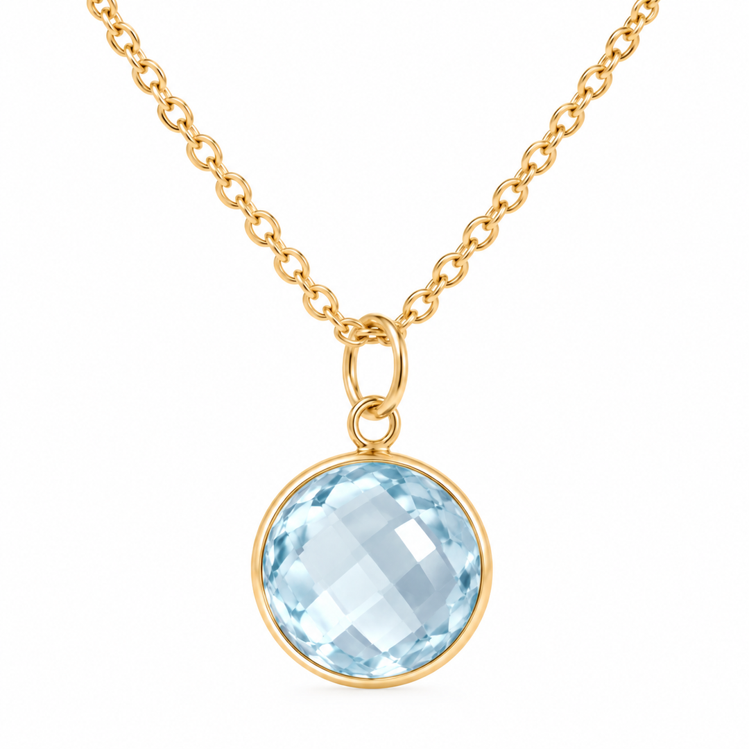 Pale Blue Topaz Necklace