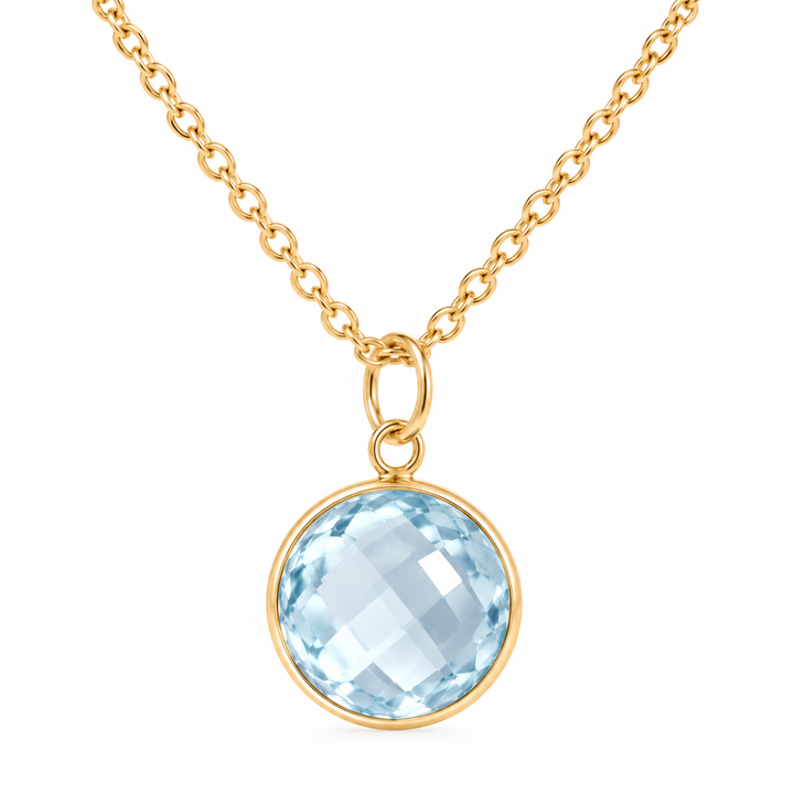 Pale Blue Topaz Necklace