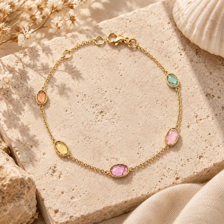 Rainbow Tourmaline Gemstone Bracelet