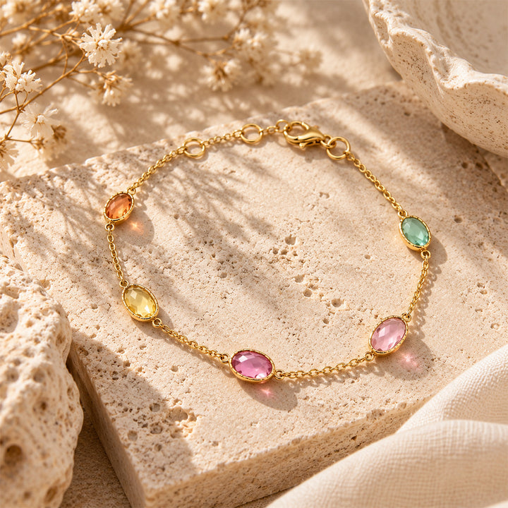 Rainbow Tourmaline Gemstone Bracelet