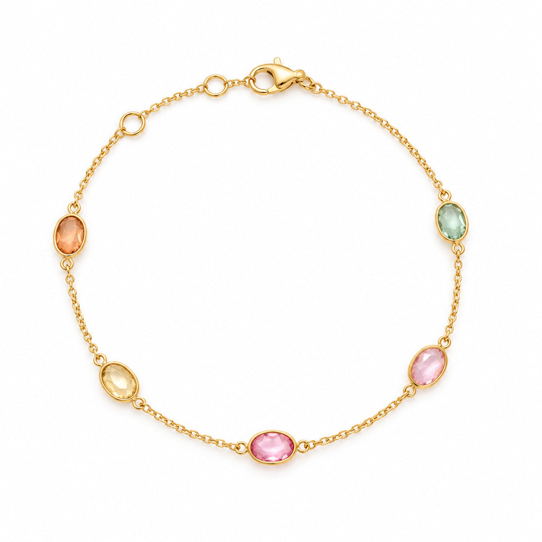 Rainbow Tourmaline Gemstone Bracelet