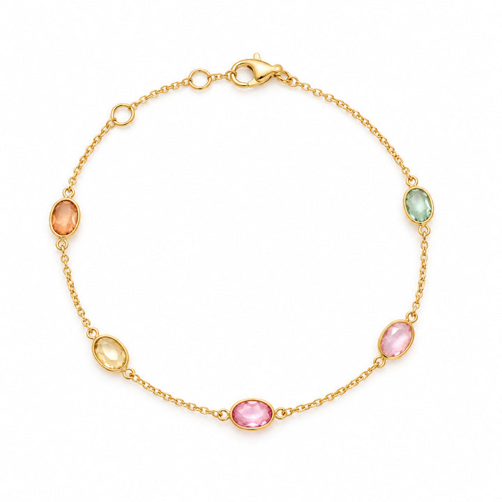 Rainbow Tourmaline Gemstone Bracelet