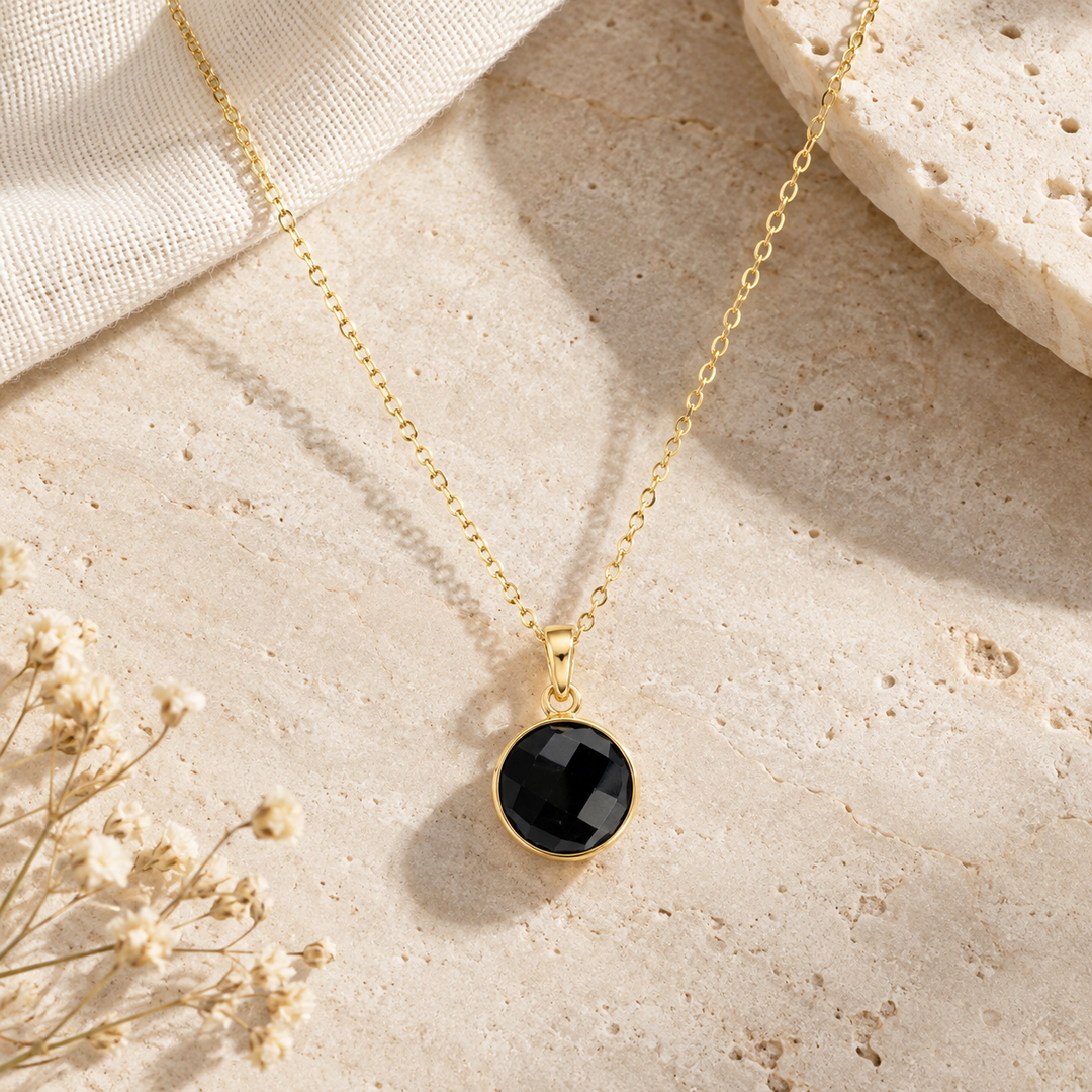 Black Tourmaline in Gold
