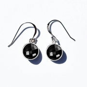 Black Tourmaline Silver Hook Earrings