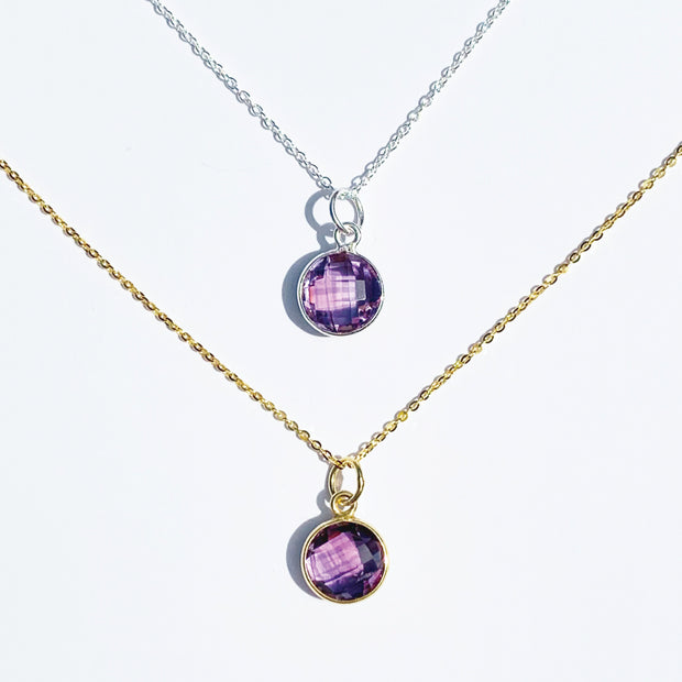 Amethyst Dainty Necklace in Gold