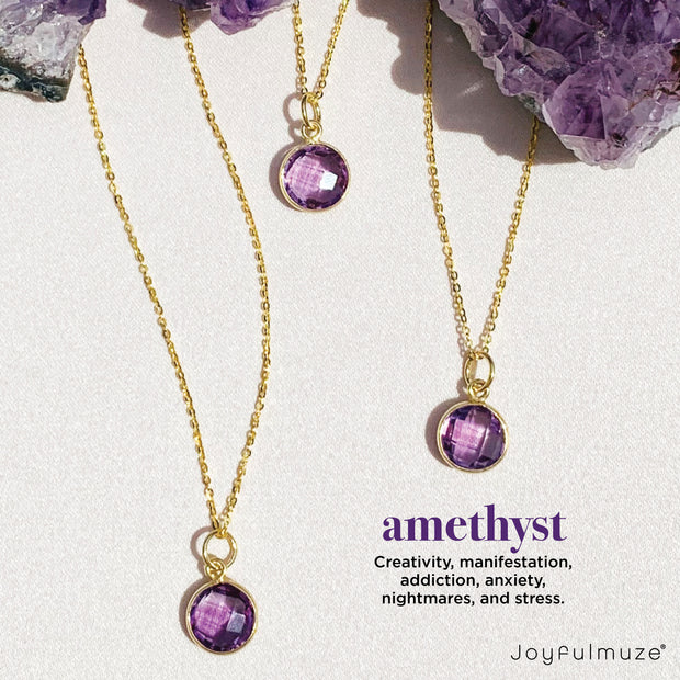 Amethyst Dainty Necklace in Gold