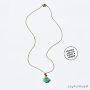 Joyfulmuze 18K Yellow Gold Blue Amazonite Necklaces for Women, Teardrop Amazonite Necklace Pendant, Genuine Gemstone Jewelry, 925 Sterling Silver 18 Inch Chain (BLUE AMAZONITE)
