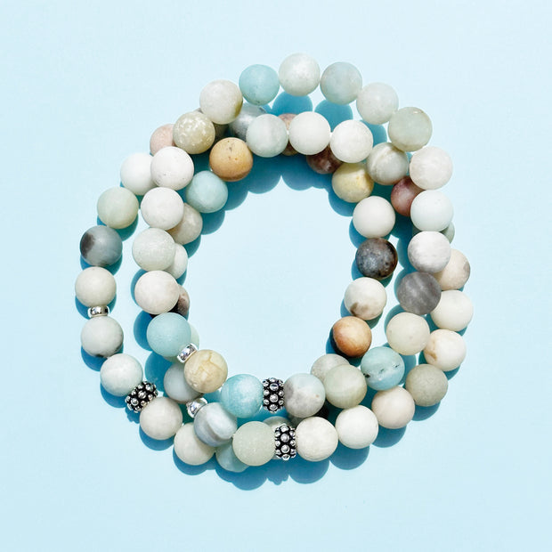 Joyfulmuze Amazonite Bracelet for Women Men's Gifts - Protection Healing Crystal Bracelet - 8mm Gemstone Beaded Stretch Bracelet
