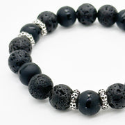 Skulls Black Lava & Onyx Bracelet