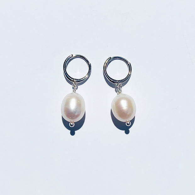Pearl Hoops Earrings