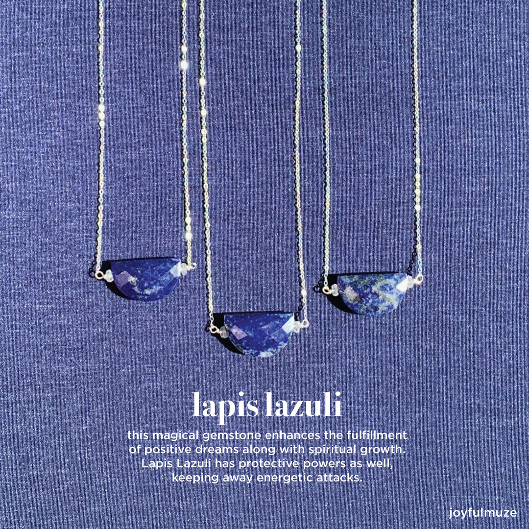 Nativa, Half Moon Lapis Lazuli Necklace