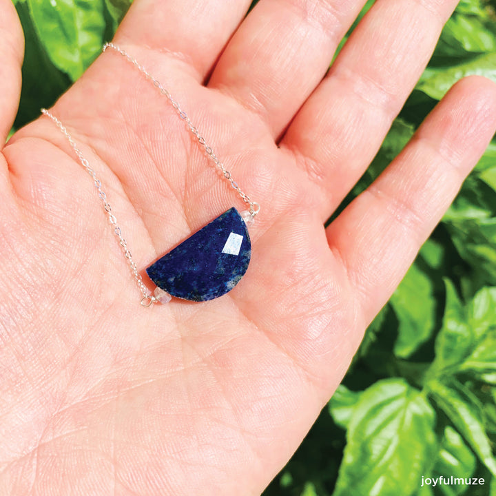 Nativa, Half Moon Lapis Lazuli Necklace