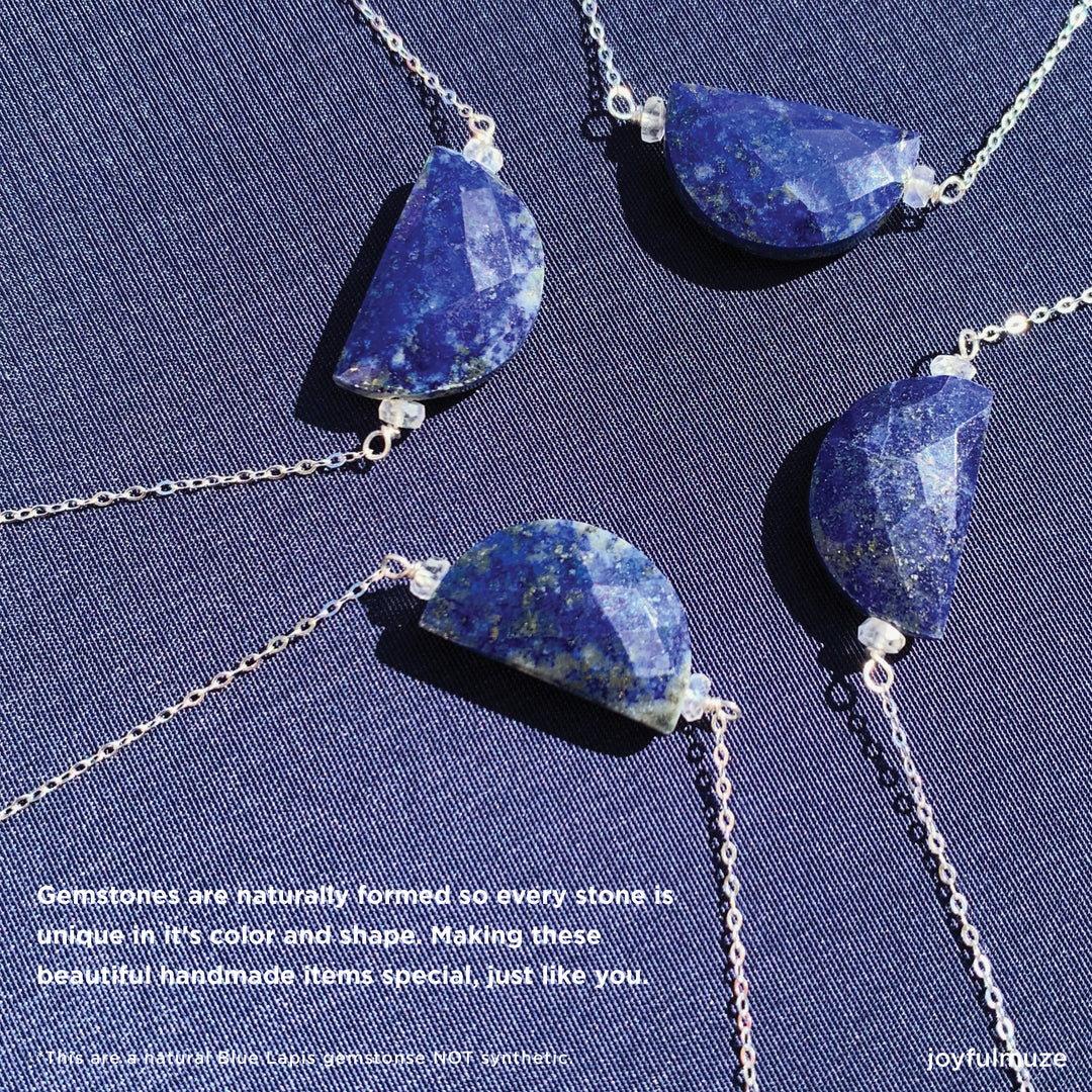 Nativa, Half Moon Lapis Lazuli Necklace