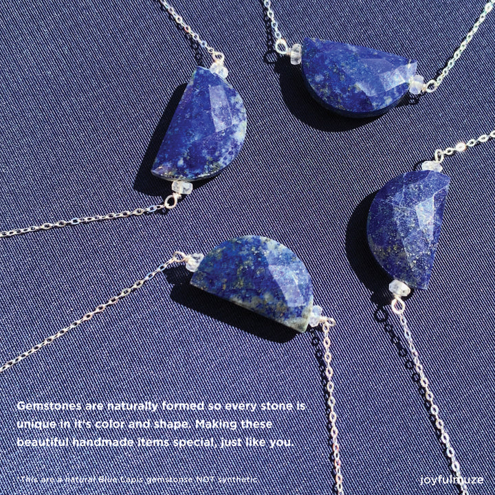 Nativa, Half Moon Lapis Lazuli Necklace