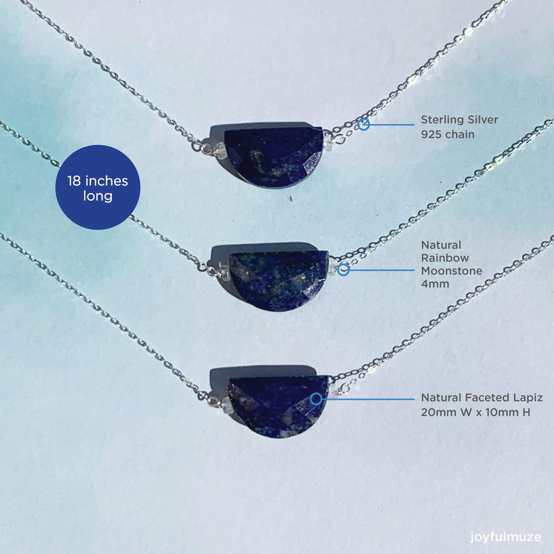 Nativa, Half Moon Lapis Lazuli Necklace