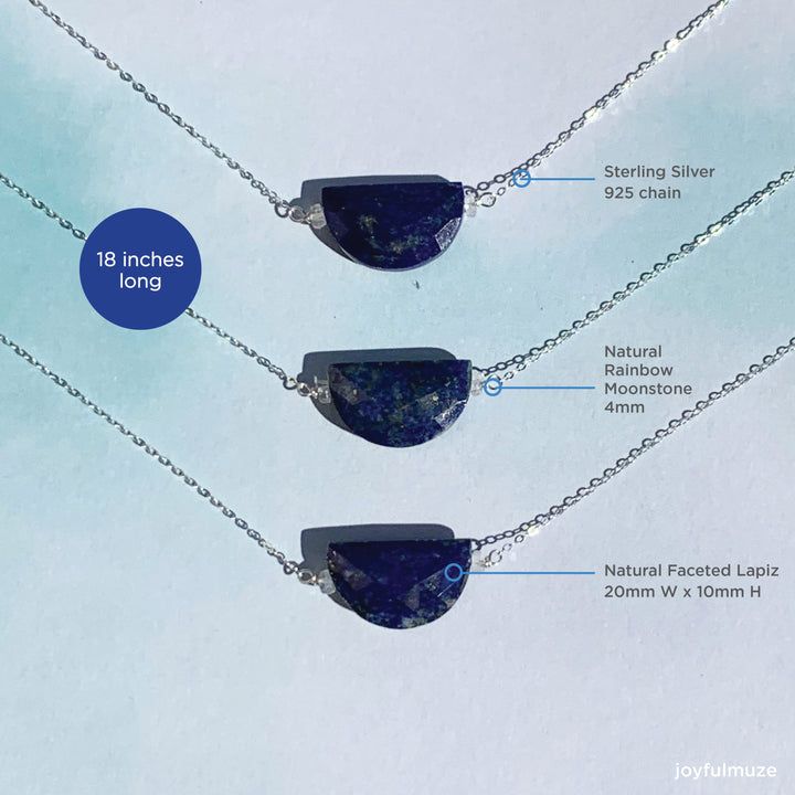 Nativa, Half Moon Lapis Lazuli Necklace