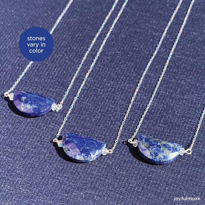 Nativa, Half Moon Lapis Lazuli Necklace