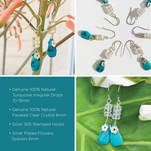 Woodstock Turquoise Crystal Earrings