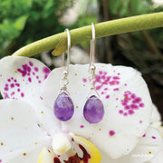 Teardrop Purple Amethyst Earrings