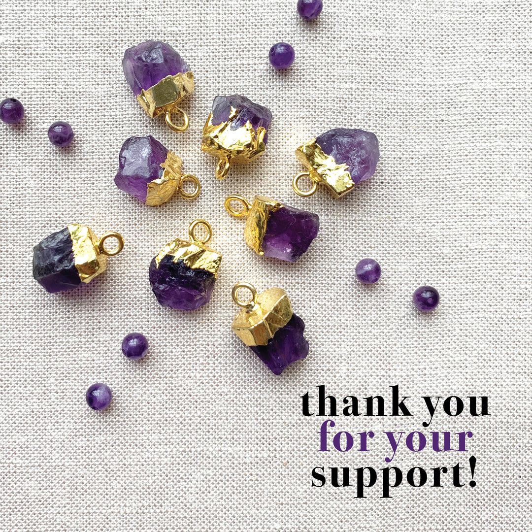 Boho Amethyst Necklace in Gold