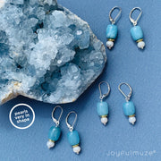 Aquamarine Freshwater Pearls Earrings