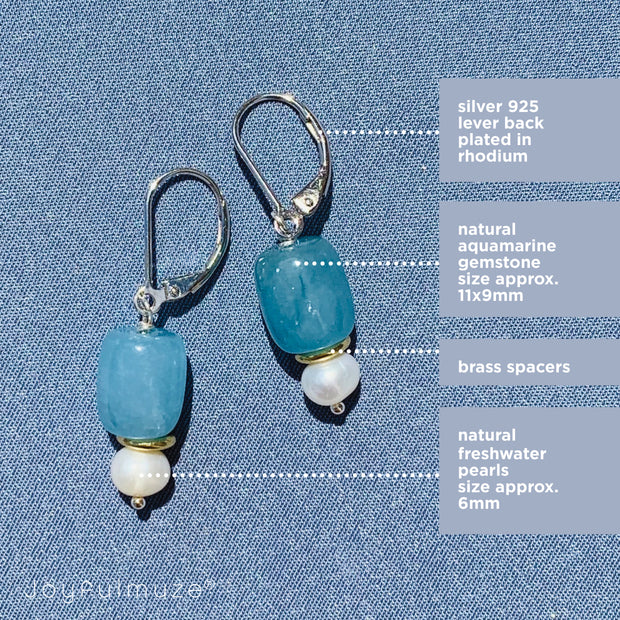 Aquamarine Freshwater Pearls Earrings