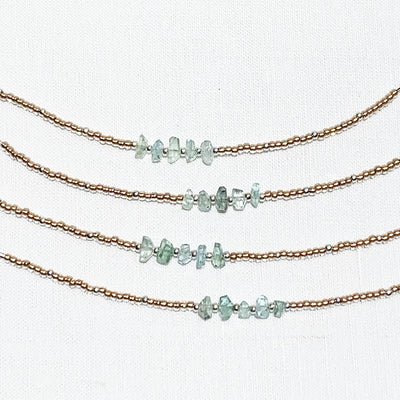 Aquamarine Seed Beads Bracelet