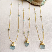 Shop Joyfulmuze Blue Aquamarine Gemstone Necklace March Birthstone , Handmade Gift for Women