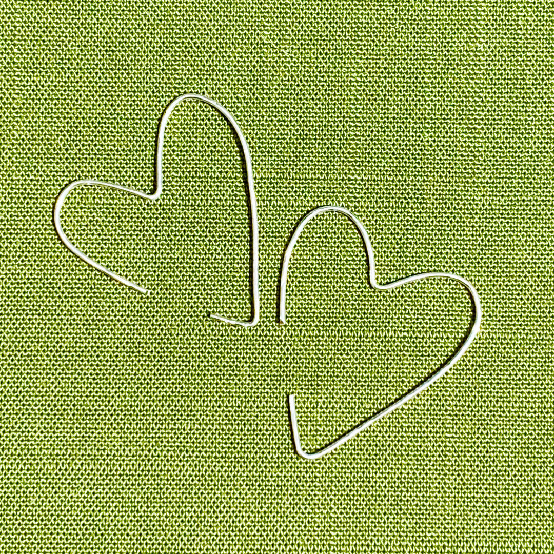 Silver Hoop Heart Earrings