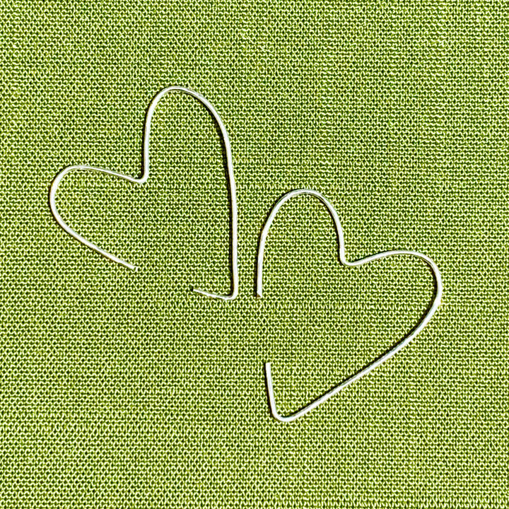 Silver Hoop Heart Earrings