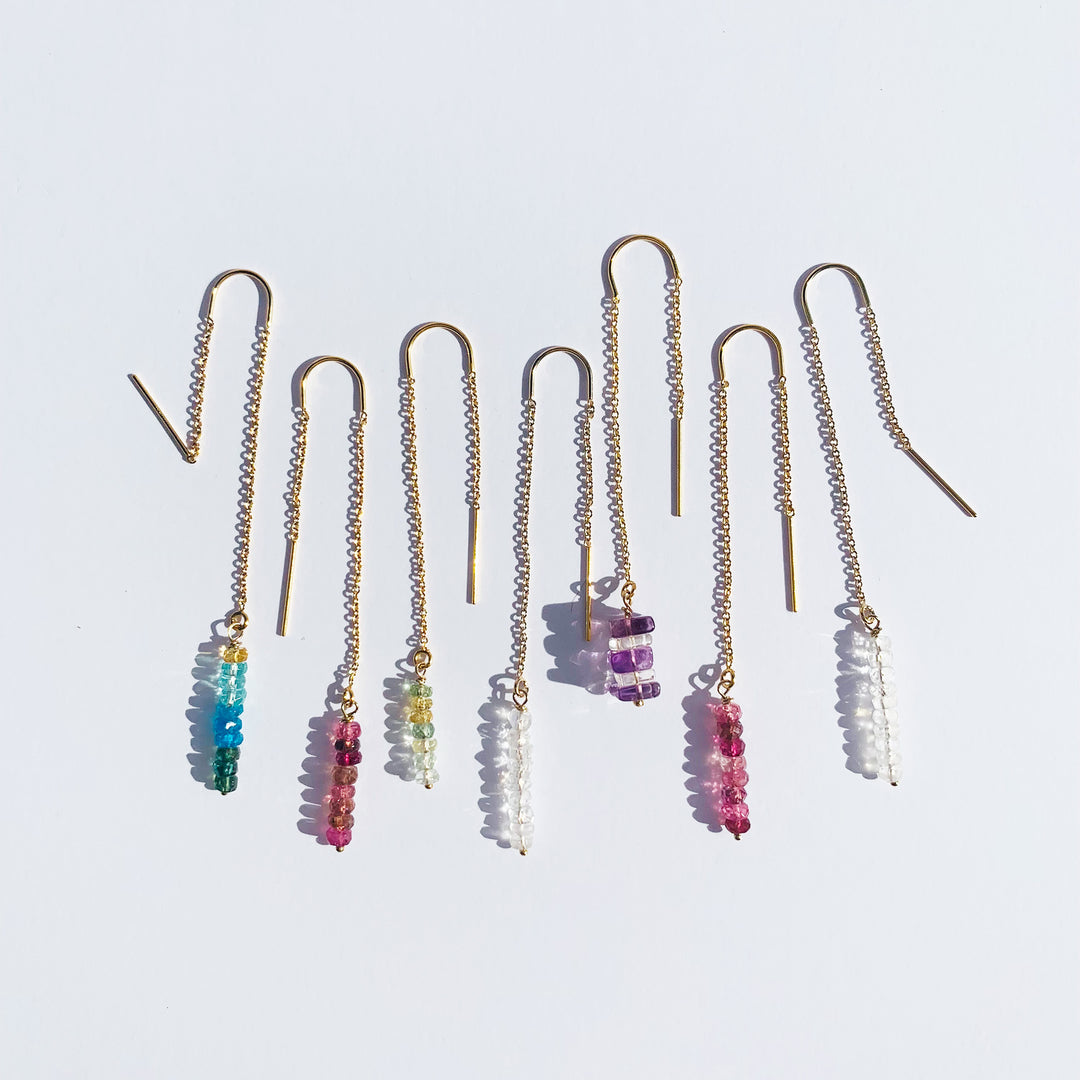 Amethyst Gold Threader Earrings