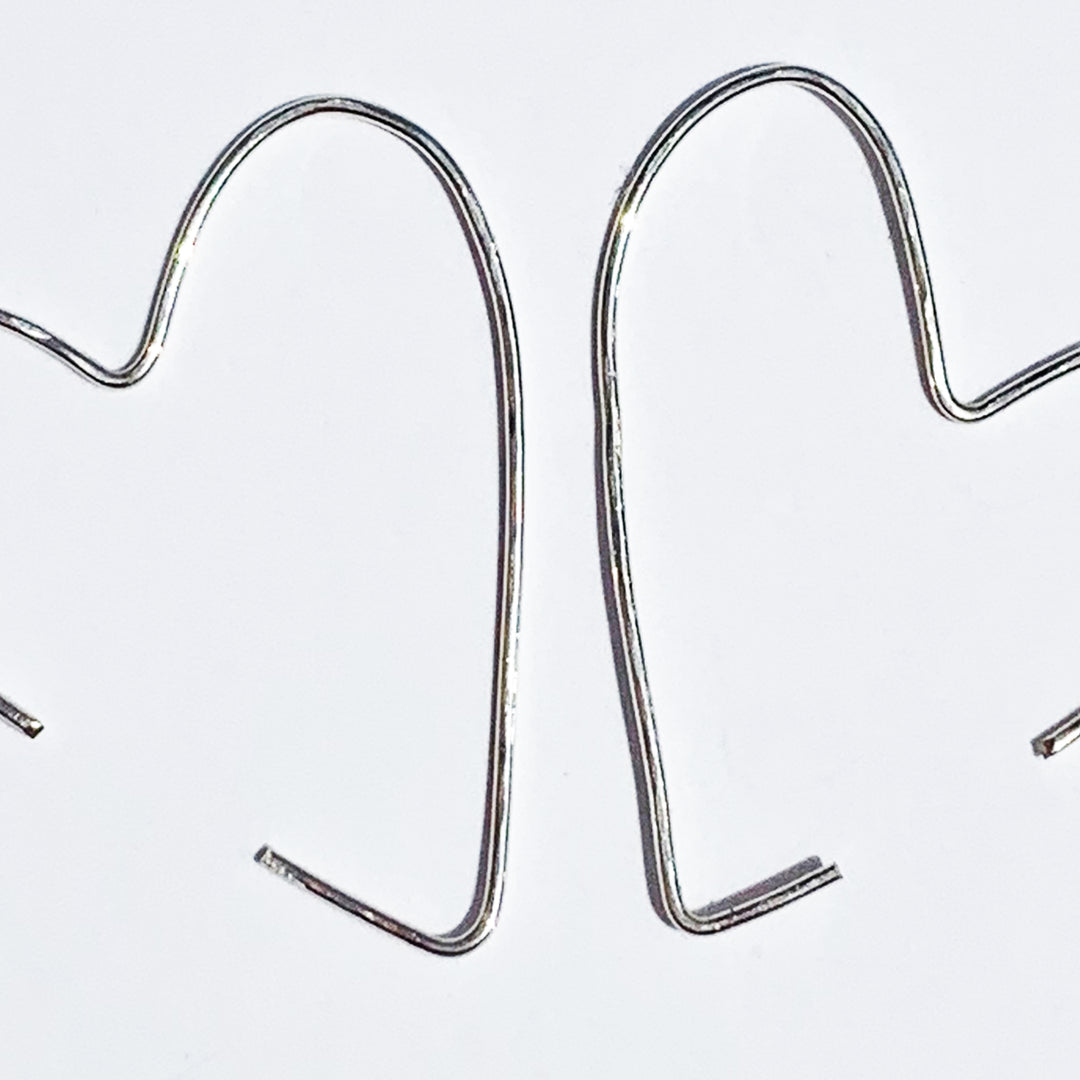 Silver Hoop Heart Earrings