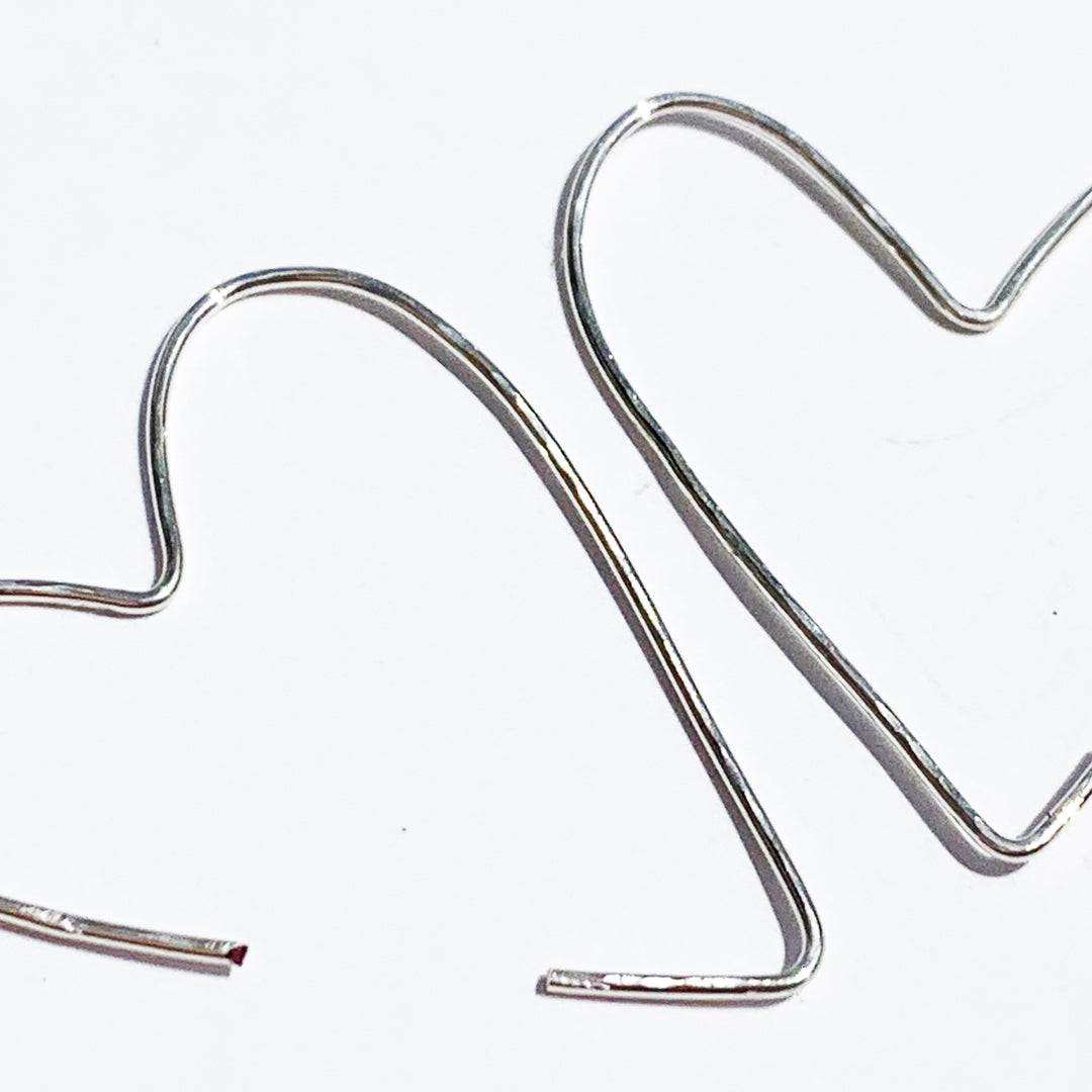Silver Hoop Heart Earrings
