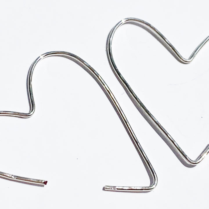 Silver Hoop Heart Earrings