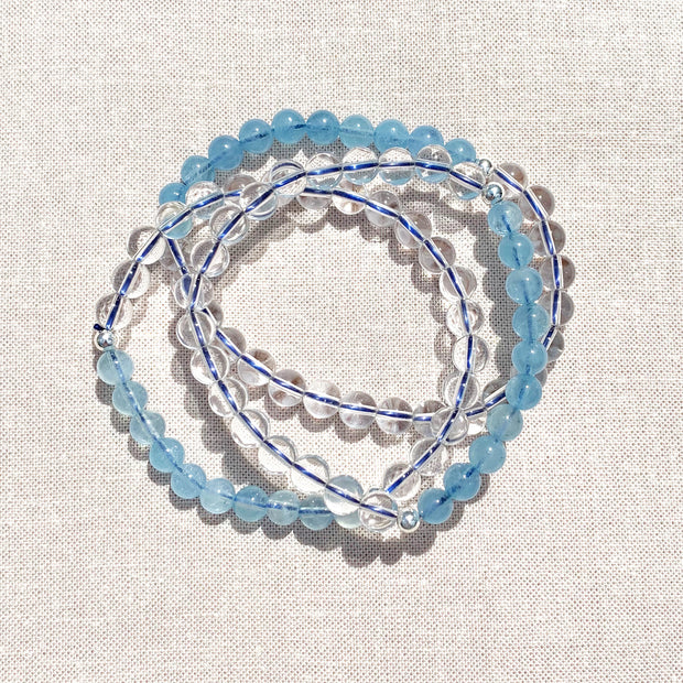 Aquamarine & Crystal Bracelet
