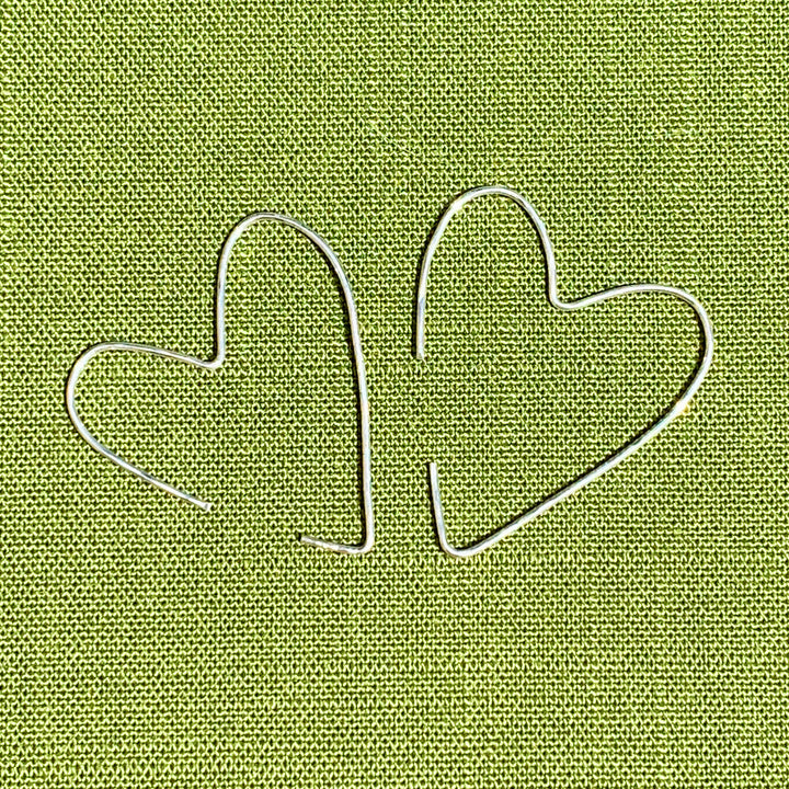 Silver Hoop Heart Earrings