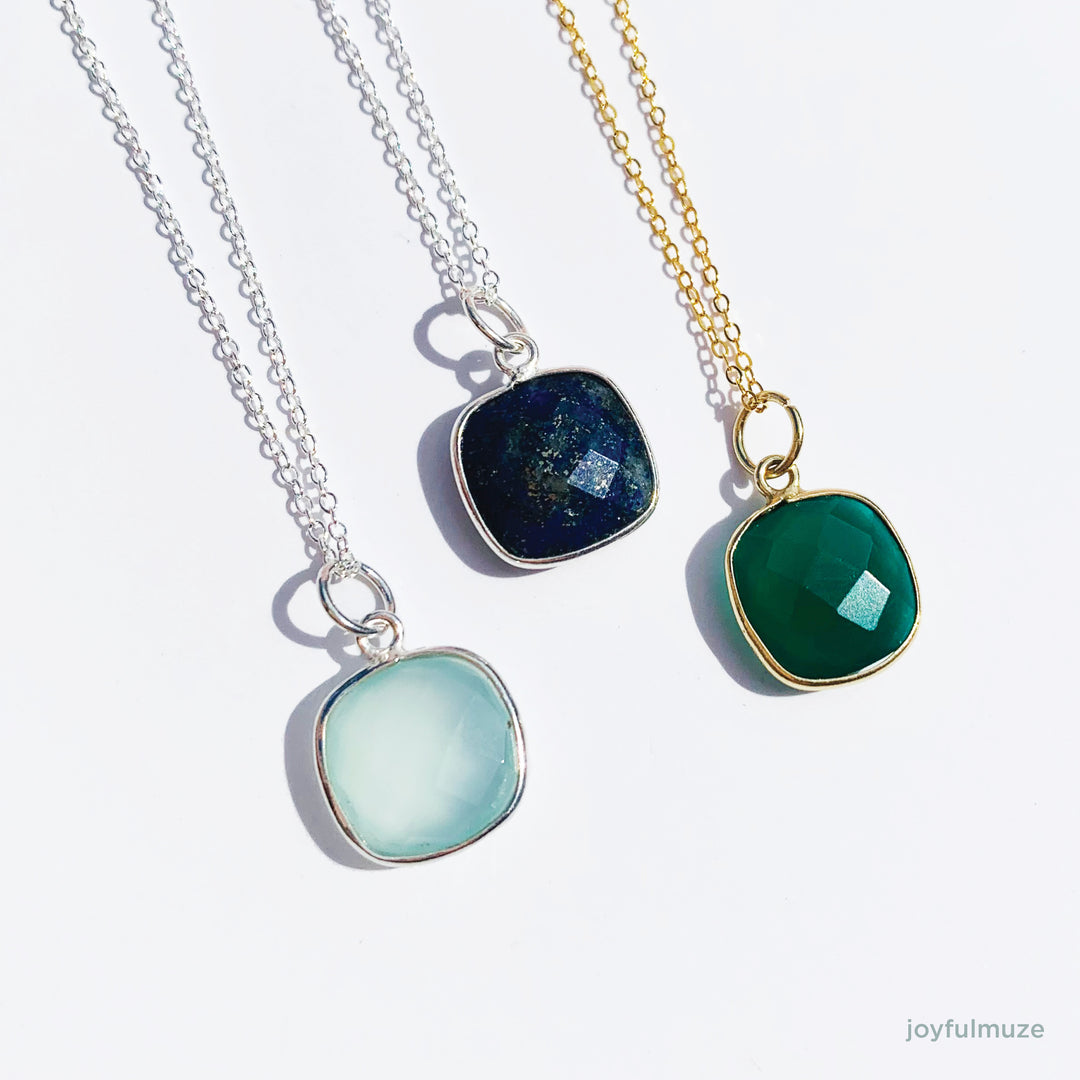 Moss Green Chalcedony Necklace