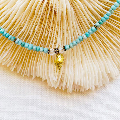 Amazonite Seashell  Necklace