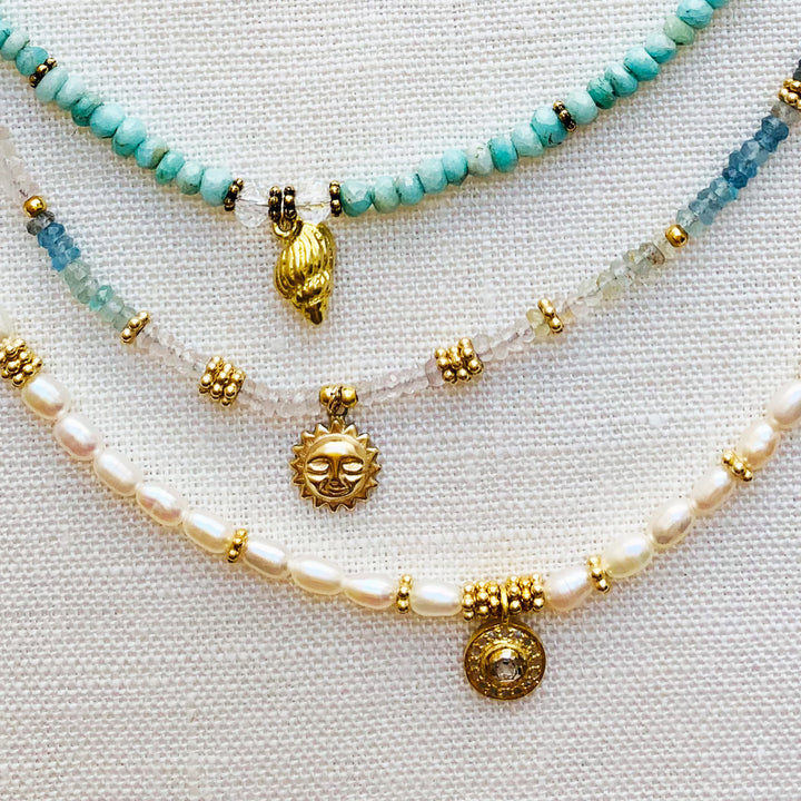 Amazonite Seashell  Necklace